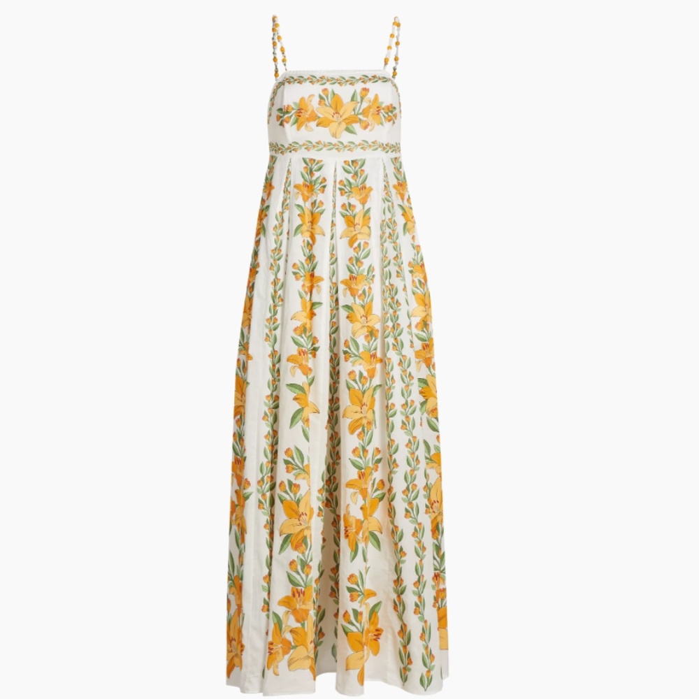Farm Rio  Tropical Lightness Floral Cotton Maxi Dress
